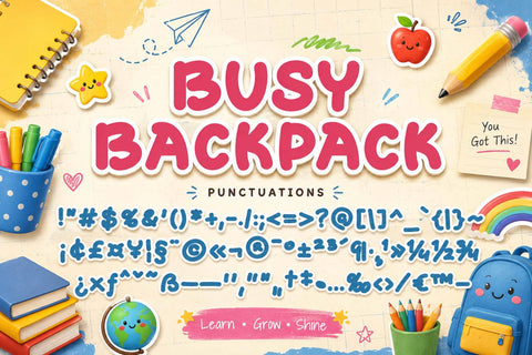 Busy Backpack Font Prasetya Letter 
