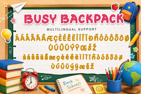 Busy Backpack Font Prasetya Letter 