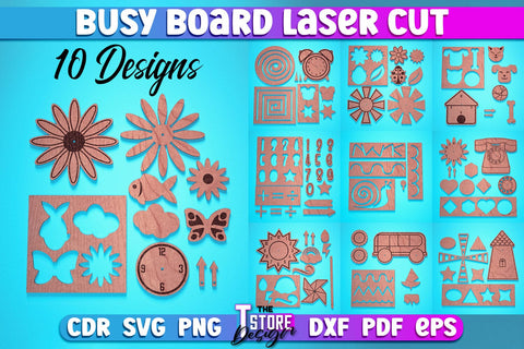 Busy Board Laser Cut | Baby Game Laser Cut Design | CNC Files SVG The T Store Design 