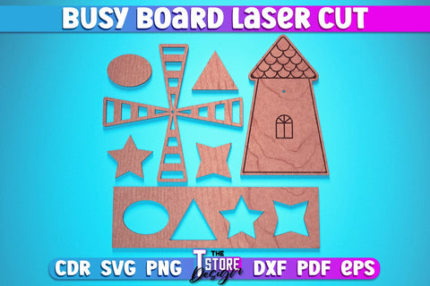 Busy Board Laser Cut | Baby Game Laser Cut Design | CNC Files SVG The T Store Design 