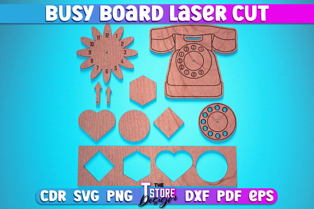 Busy Board Laser Cut | Baby Game Laser Cut Design | CNC Files SVG The T Store Design 