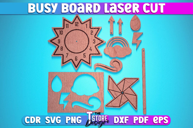 Busy Board Laser Cut | Baby Game Laser Cut Design | CNC Files SVG The T Store Design 