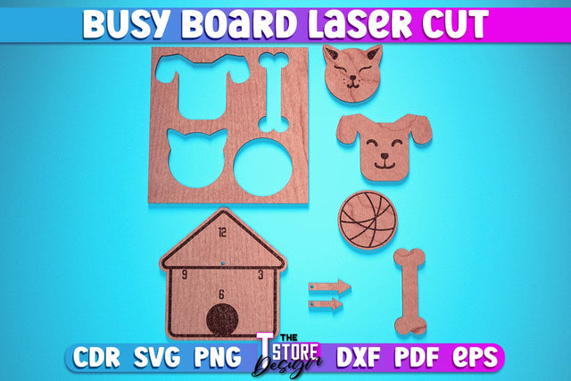 Busy Board Laser Cut | Baby Game Laser Cut Design | CNC Files SVG The T Store Design 