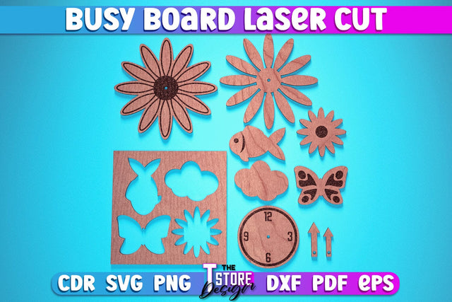 Busy Board Laser Cut | Baby Game Laser Cut Design | CNC Files SVG The T Store Design 