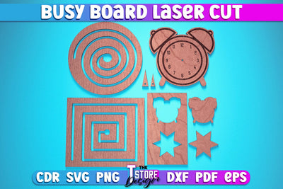 Busy Board Laser Cut | Baby Game Laser Cut Design | CNC Files SVG The T Store Design 