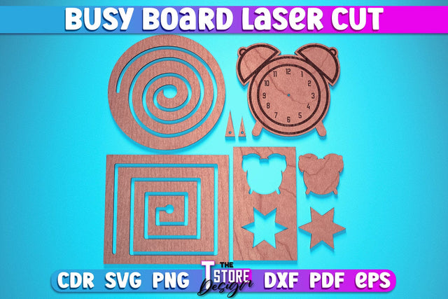 Busy Board Laser Cut | Baby Game Laser Cut Design | CNC Files SVG The T Store Design 