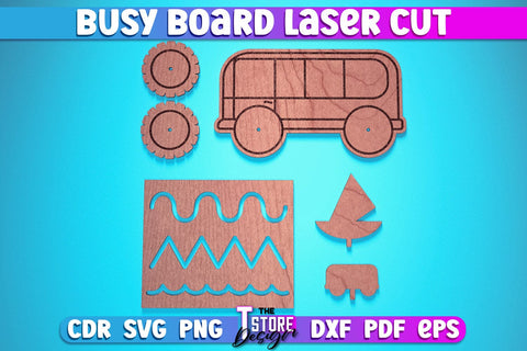 Busy Board Laser Cut | Baby Game Laser Cut Design | CNC Files SVG The T Store Design 