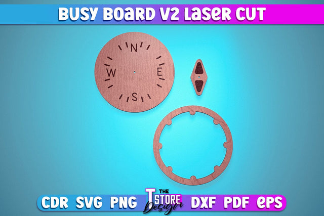 Busy Board Laser Cut | Baby Game Laser Cut SVG Design | CNC Files v.2 SVG The T Store Design 