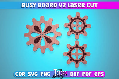 Busy Board Laser Cut | Baby Game Laser Cut SVG Design | CNC Files v.2 SVG The T Store Design 
