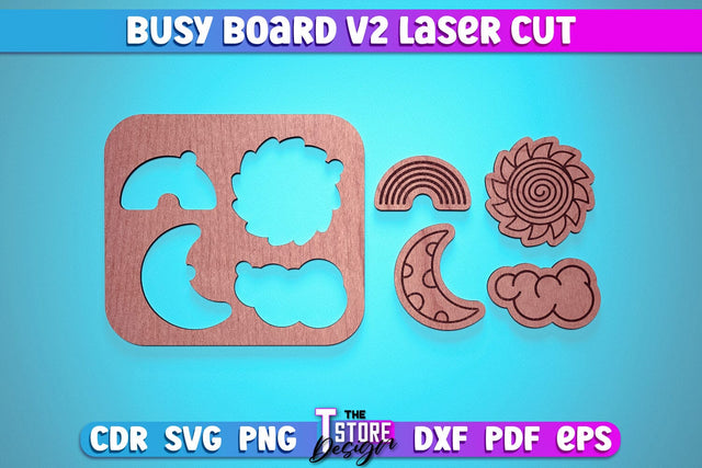 Busy Board Laser Cut | Baby Game Laser Cut SVG Design | CNC Files v.2 SVG The T Store Design 