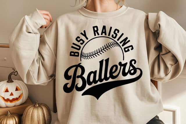 Busy Raising Ballers Svg, Baseball Mama Svg SVG DesignDestine 