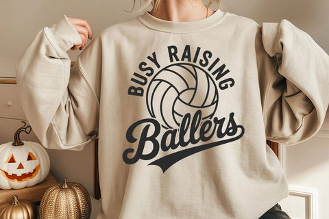 Busy Raising Ballers SVG PNG, Volleyball Mom Svg SVG DesignDestine 