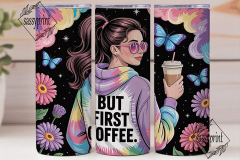 But First Coffee 20oz Tumbler Wrap Sublimation sassyprint 