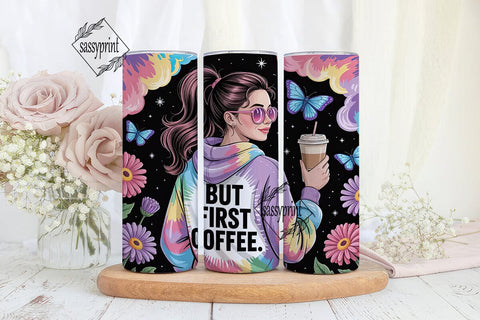 But First Coffee 20oz Tumbler Wrap Sublimation sassyprint 