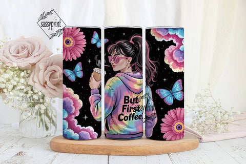 But First Coffee 20oz Tumbler Wrap Sublimation sassyprint 