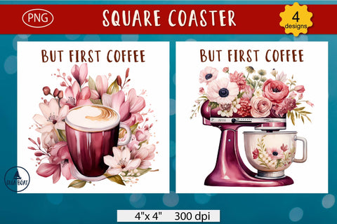 But first coffee | Coffee coaster designs Sublimation Olga Boat Design 