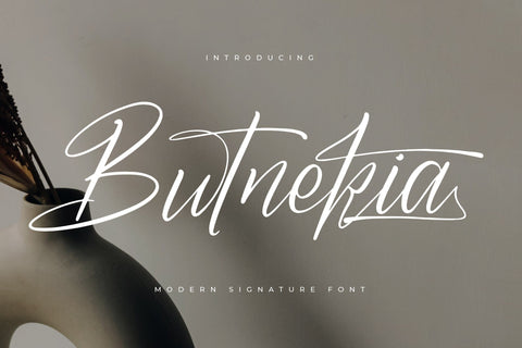 Butnekia - Modern Signature Font Font Letterena Studios 