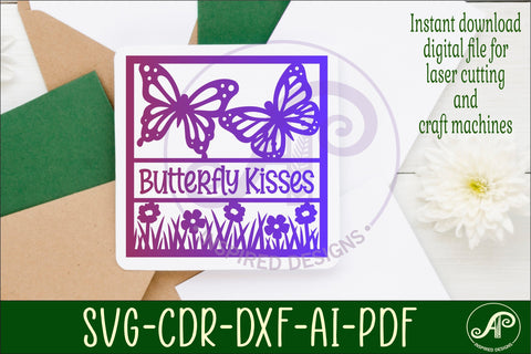 Butterflies and flowers name sign svg laser cut template SVG APInspireddesigns 