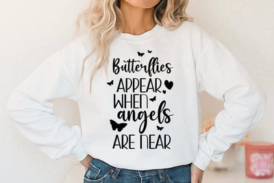 Butterflies appear when angels are near, Memorial Quote SVG SVG FiveStarCrafting 