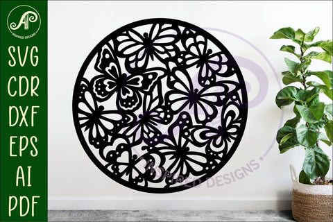 Butterflies circle wall sign, SVG file. SVG APInspireddesigns 