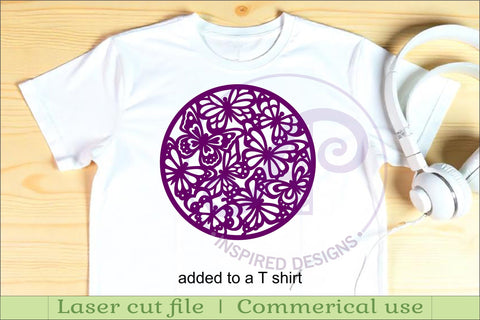 Butterflies circle wall sign, SVG file. SVG APInspireddesigns 