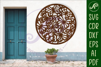 Butterflies circle wall sign, SVG file. SVG APInspireddesigns 