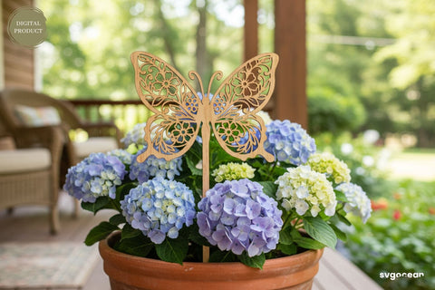 Butterflies Garden Stakes SVG Bundle SVG SvgOcean 