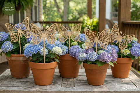 Butterflies Garden Stakes SVG Bundle SVG SvgOcean 