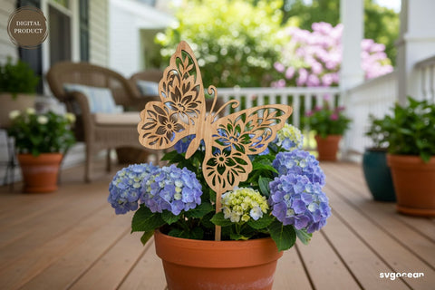 Butterflies Garden Stakes SVG Bundle SVG SvgOcean 