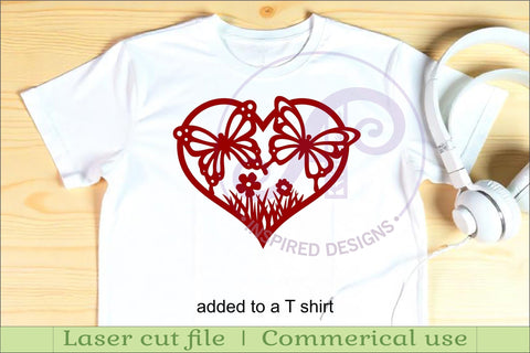 Butterflies heart wall sign, SVG file. SVG APInspireddesigns 