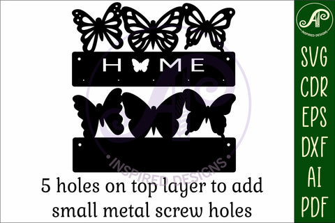 Butterflies Key holder designs for wood and metal cutting SVG APInspireddesigns 