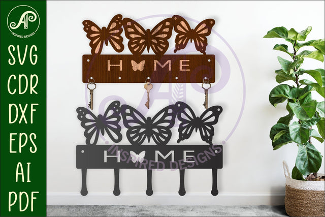 Butterflies Key holder designs for wood and metal cutting SVG APInspireddesigns 