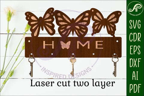 Butterflies Key holder designs for wood and metal cutting SVG APInspireddesigns 