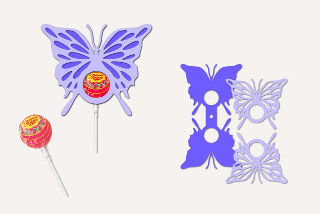 Butterflies Lollipop Holders Papercut 3D Paper zafrans studio 