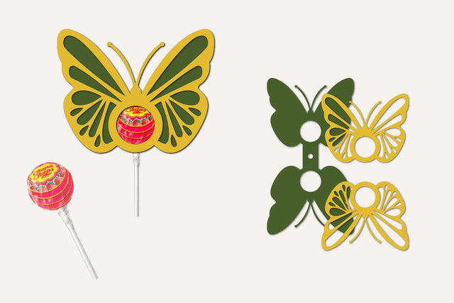 Butterflies Lollipop Holders Papercut SVG zafrans studio 