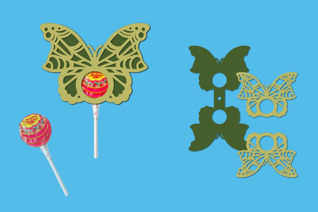 Butterflies Lollipop Holders Papercut SVG zafrans studio 