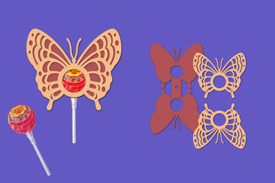 Butterflies Lollipop Holders Papercut SVG zafrans studio 