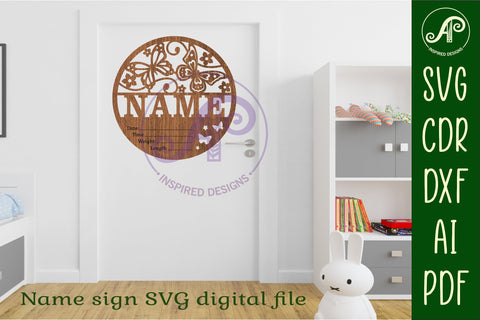 Butterflies Newborn Baby stats, Birth plaque, name SVG APInspireddesigns 