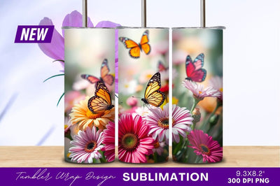 Butterflies On Colorful Daisies Spring Meadow Sublimation Regulrcrative 