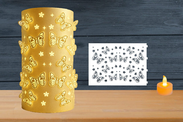 Butterflies Paper Lantern, Butterfly Lantern svg template 3D Paper zafrans studio 