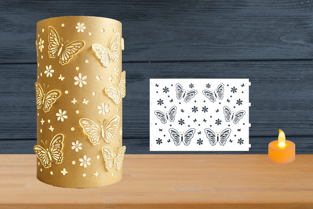 Butterflies Paper Lantern, Butterfly Lantern svg template SVG zafrans studio 