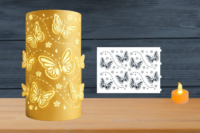 Butterflies Paper Lantern, Butterfly Lantern svg template SVG zafrans studio 