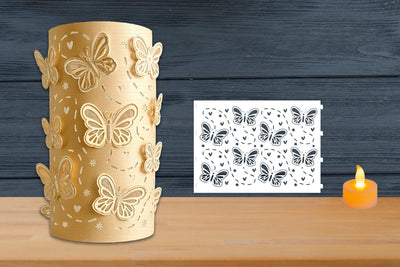 Butterflies Paper Lantern, Butterfly Light night SVG zafrans studio 