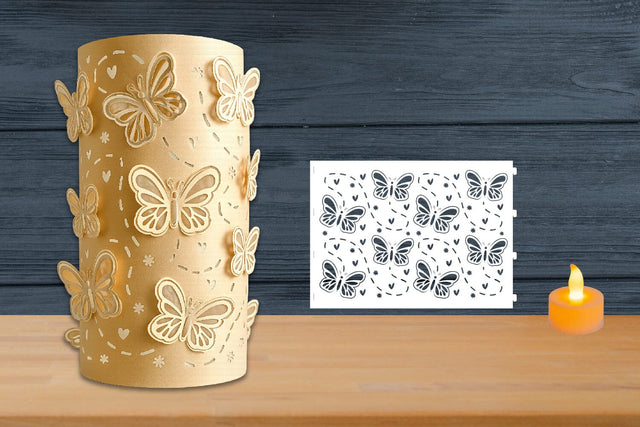 Butterflies Paper Lantern, Butterfly Light night SVG zafrans studio 