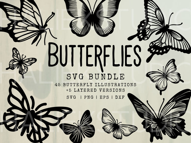 Butterflies SVG Design Set SVG HalieKStudio 