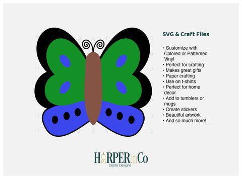 Butterfly 1 SVG PNG Cut EPS File SVG HarperNCo 