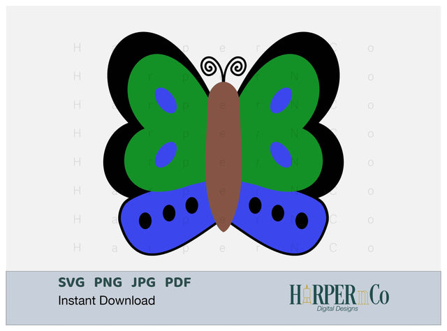 Butterfly 1 SVG PNG Cut EPS File SVG HarperNCo 