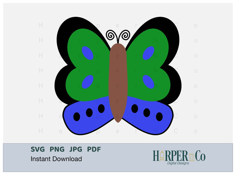 Butterfly 1 SVG PNG Cut EPS File SVG HarperNCo 