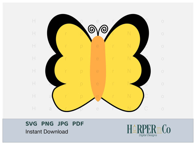 Butterfly 2 SVG PNG Cut EPS File SVG HarperNCo 