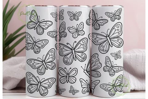 Butterfly 20oz Tumbler Design Sublimation PixelChick 